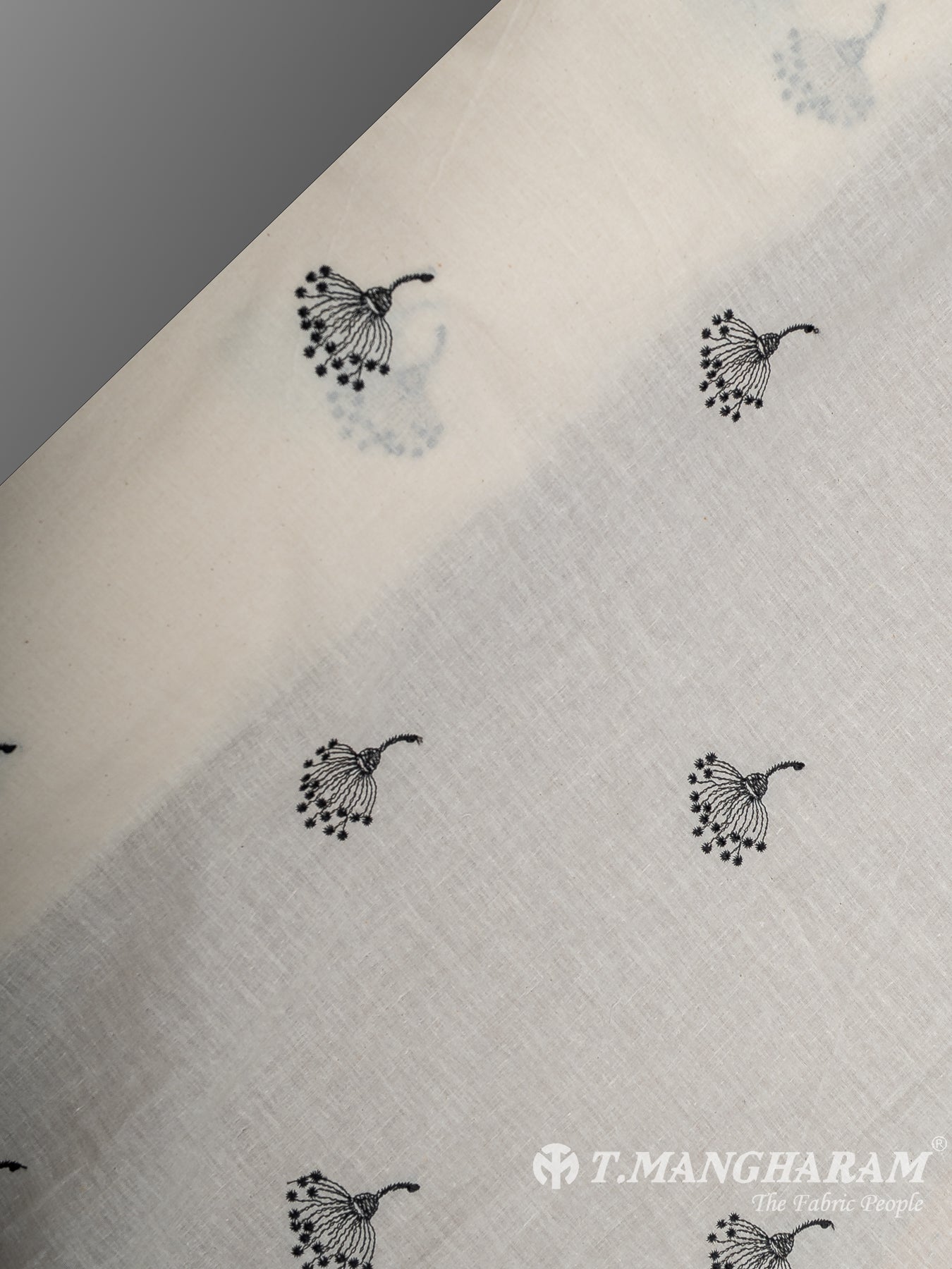 Cream Cotton Embroidery Fabric - EC12581