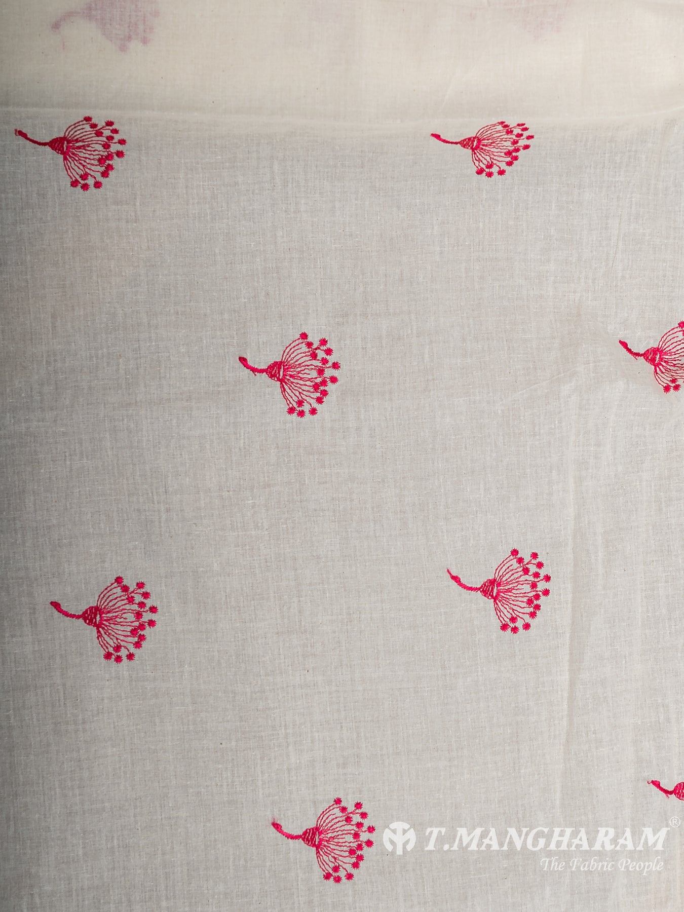 Cream Cotton Embroidery Fabric - EC12578