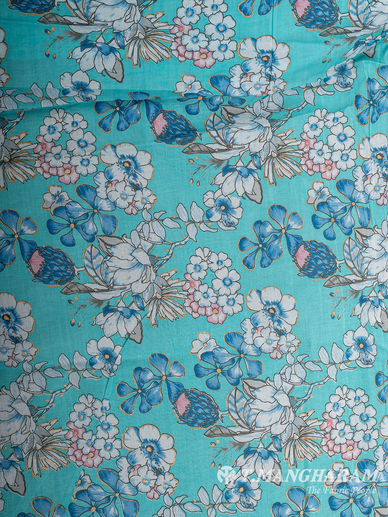 Blue Cotton Fabric - EC12288