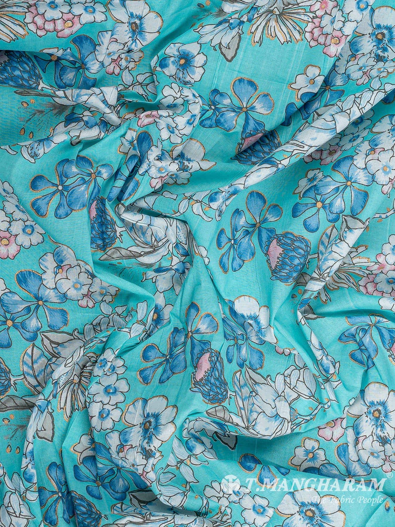 Blue Cotton Fabric - EC12288