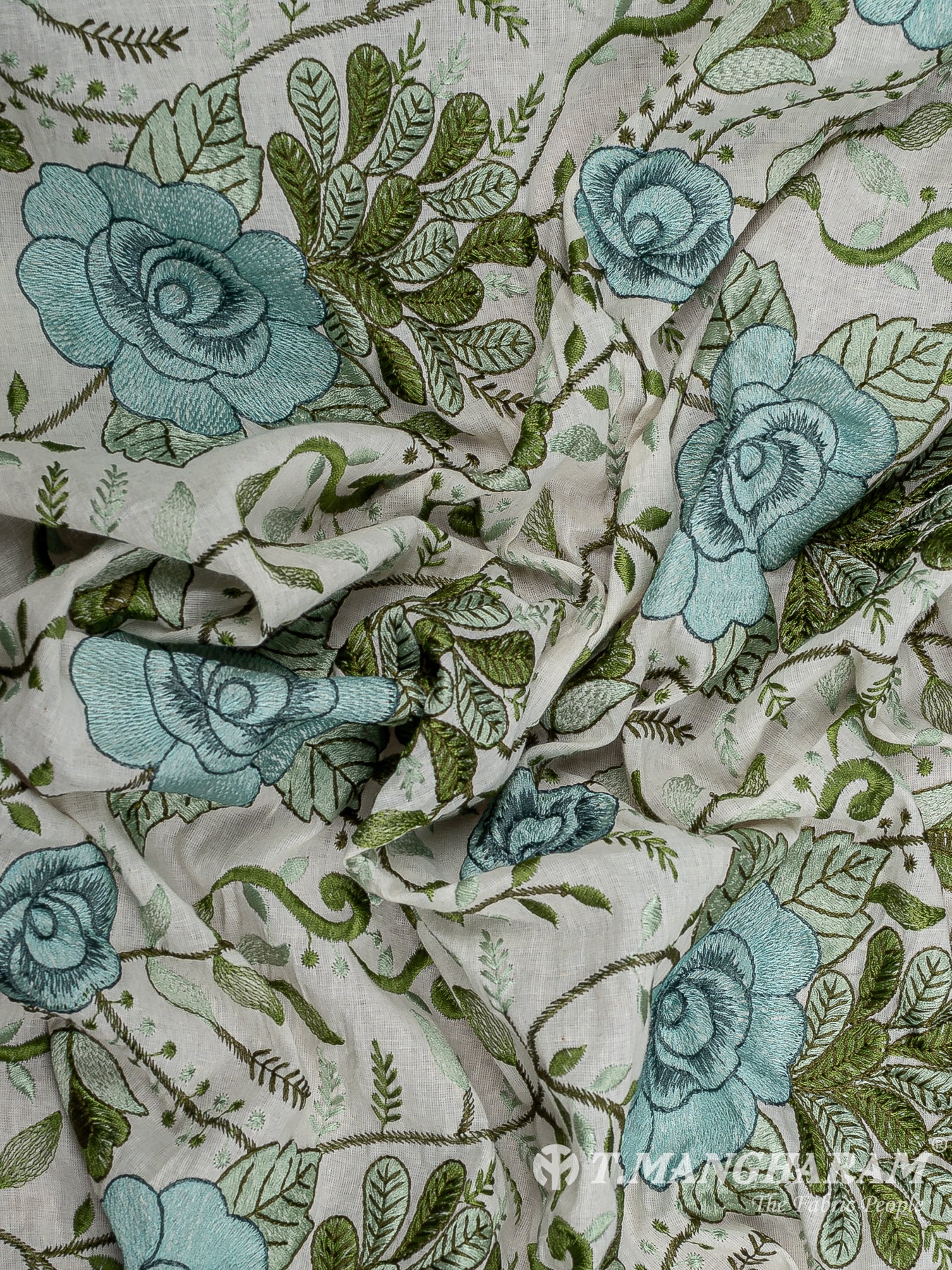 Cream Cotton Embroidery Fabric - EB9460