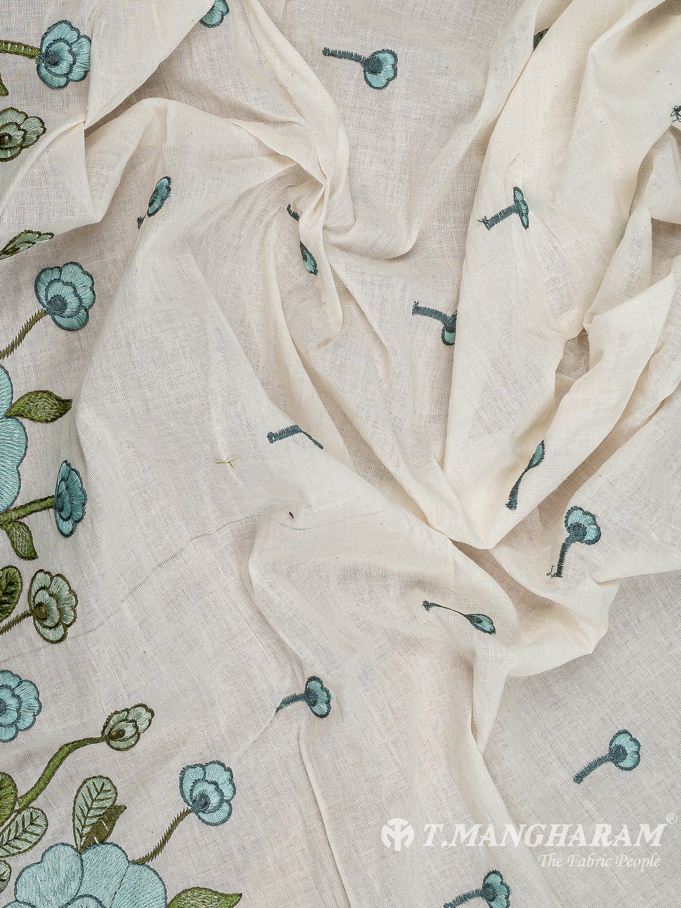 Cream Cotton Embroidery Fabric - EB9456
