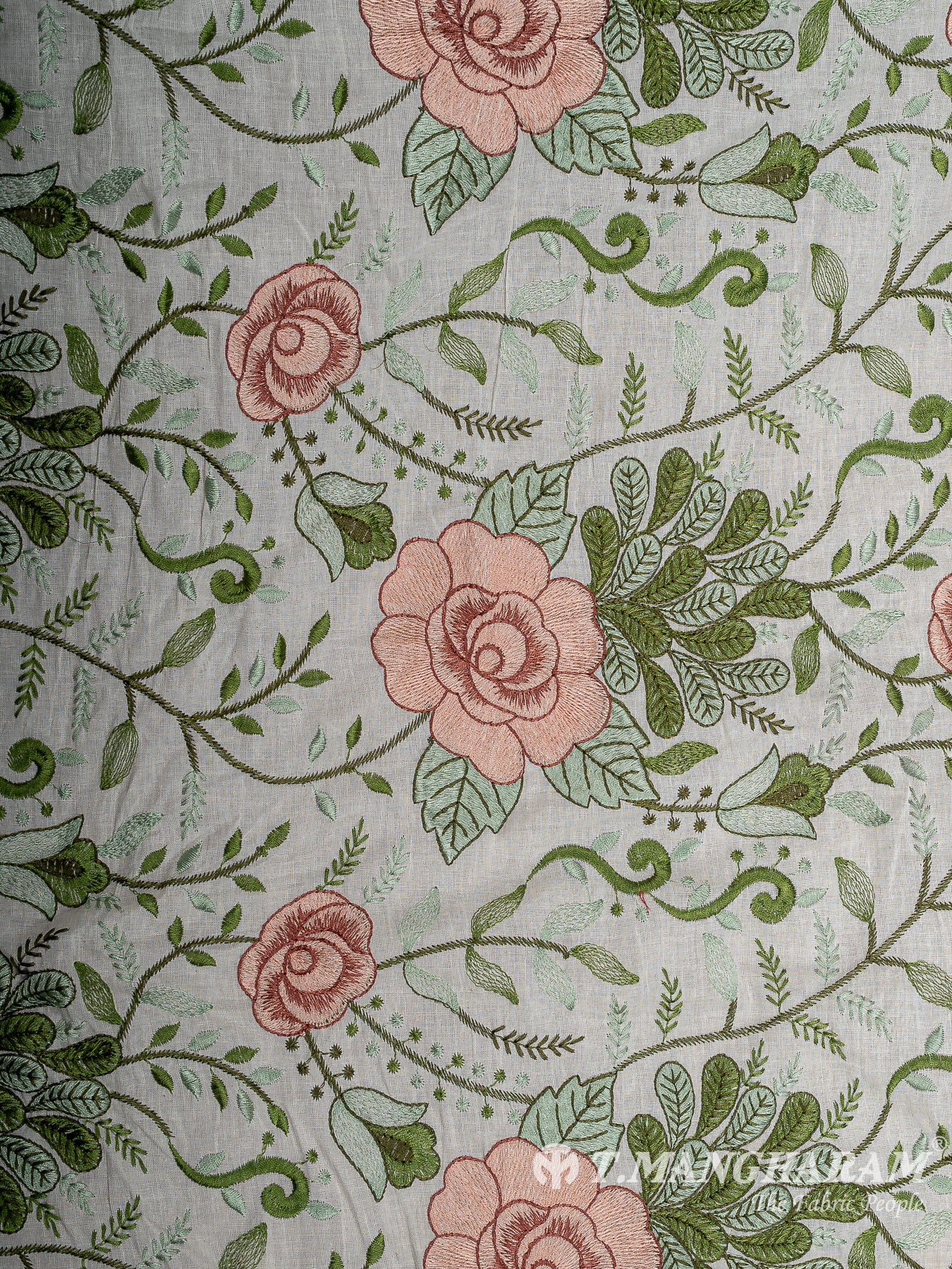 Cream Cotton Embroidery Fabric - EB9462