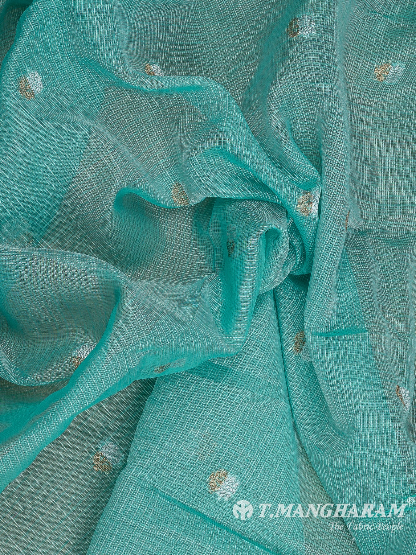 Blue Chanderi Cotton Fabric - EB9483