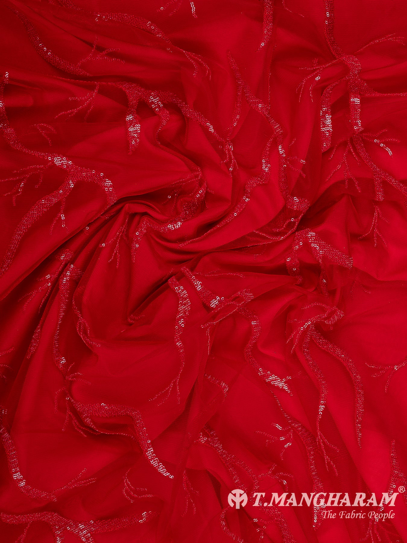 Red Fancy Net Fabric - EB9703