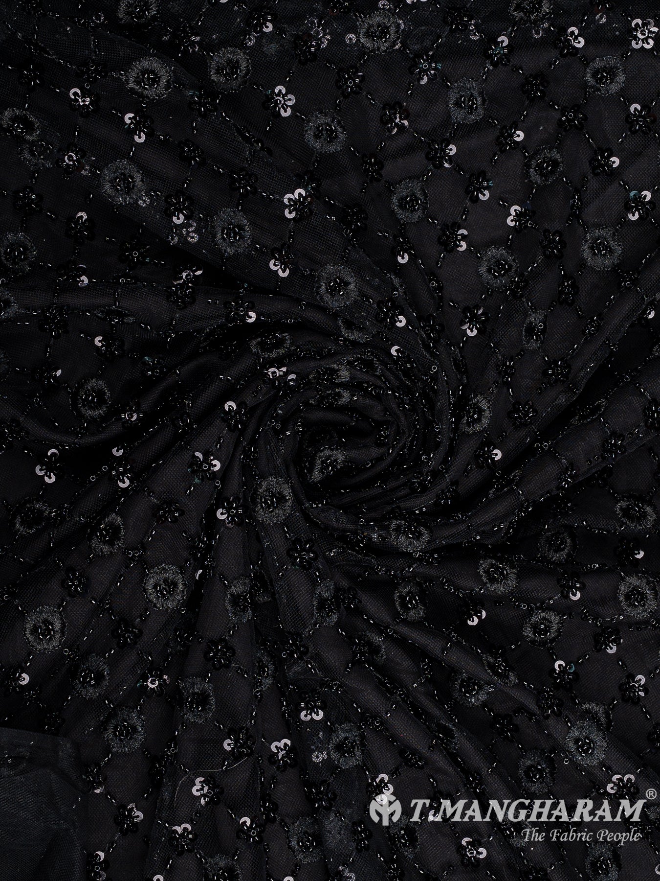 Black Fancy Net Fabric - EB9710