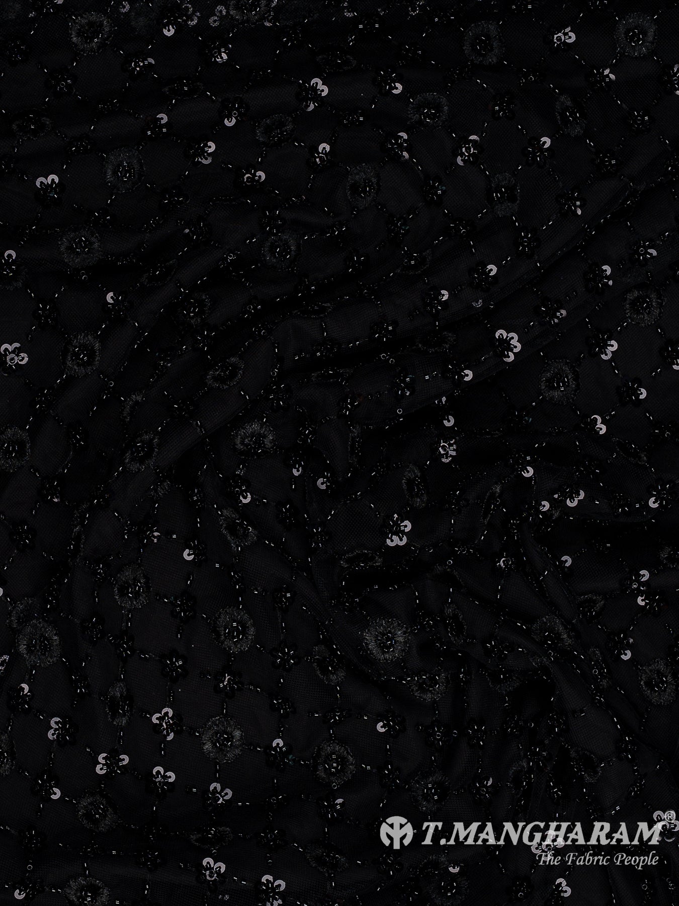 Black Fancy Net Fabric - EB9710