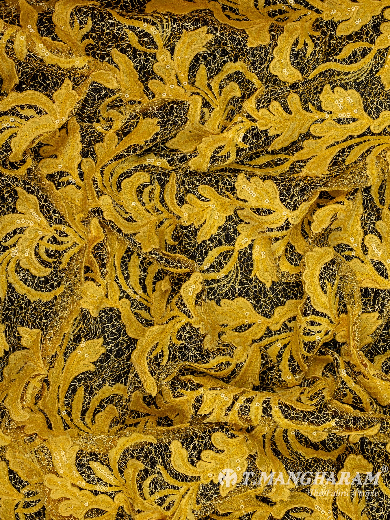Yellow Fancy Net Fabric - EB9723