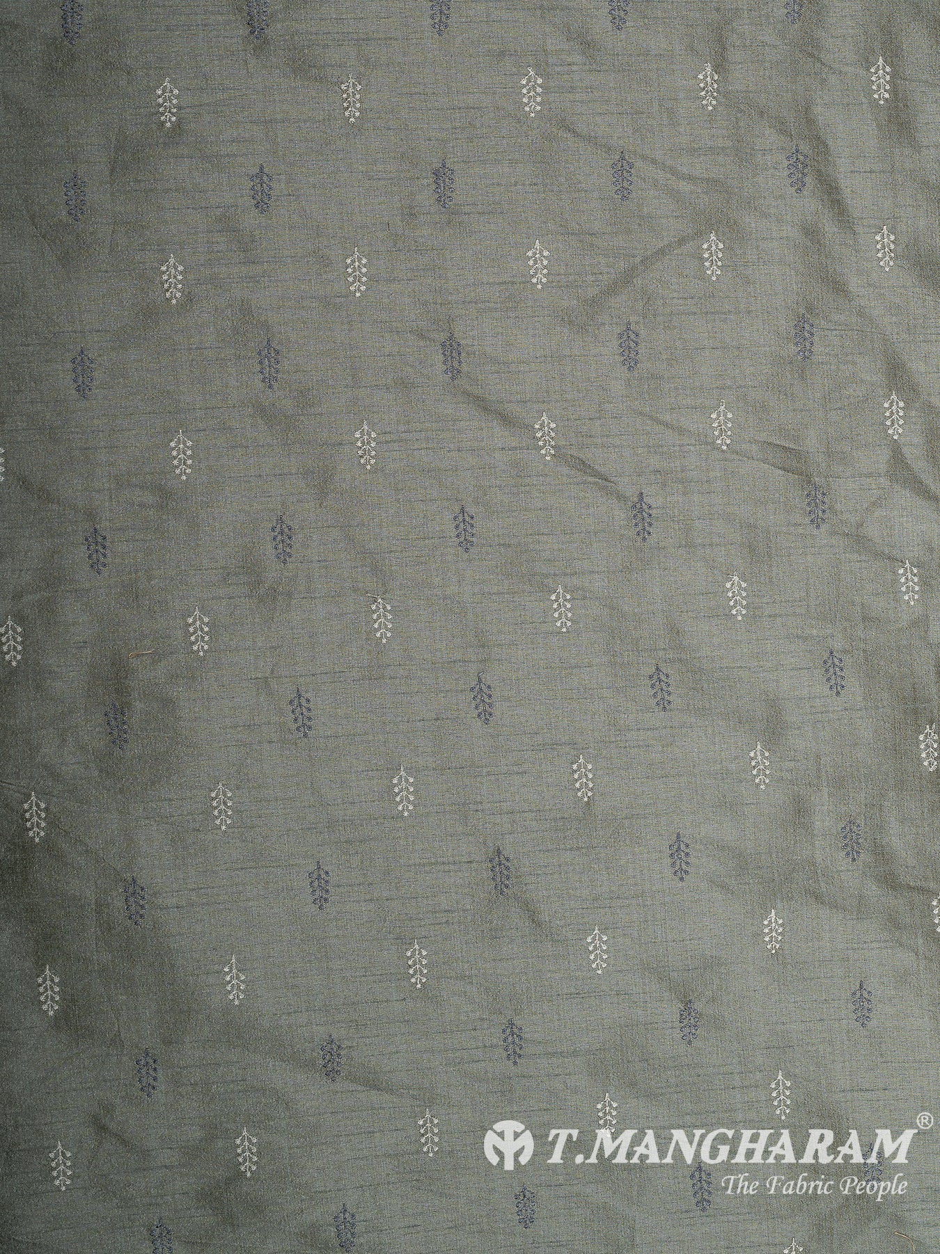 Grey Semi Raw Silk Fabric - EB9731
