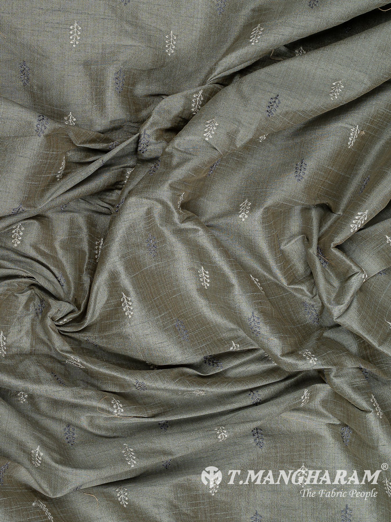 Grey Semi Raw Silk Fabric - EB9731