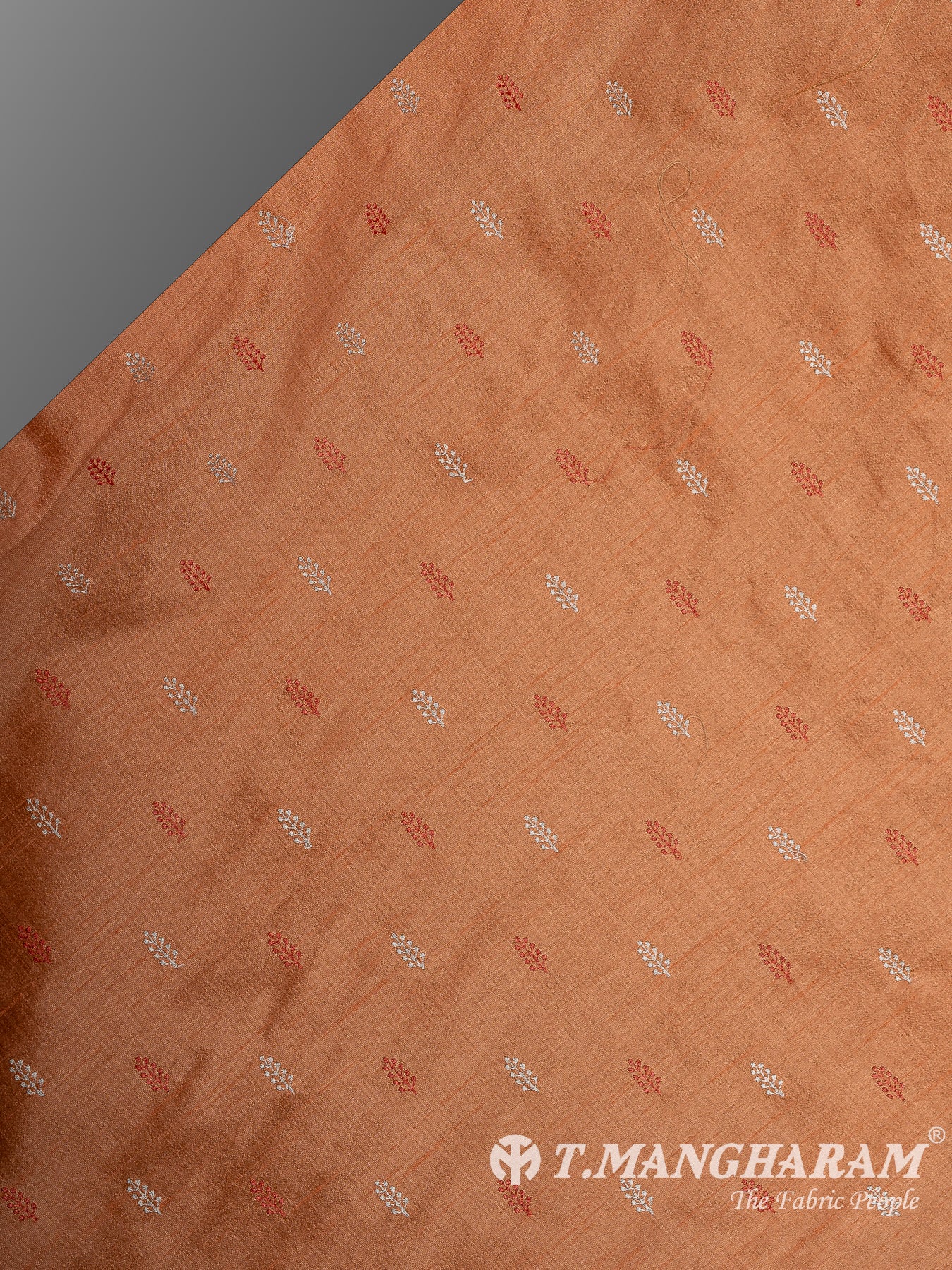 Orange Semi Raw Silk Fabric - EB9733 view-2