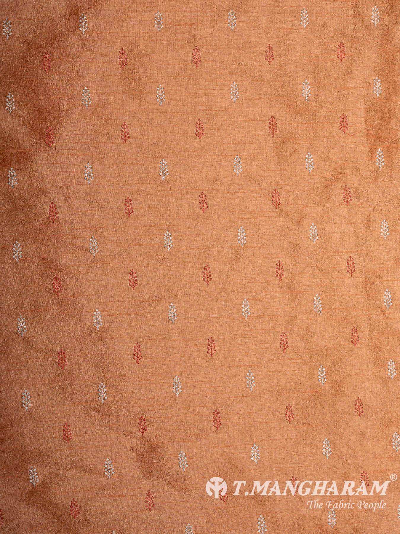 Orange Semi Raw Silk Fabric - EB9733 view-3