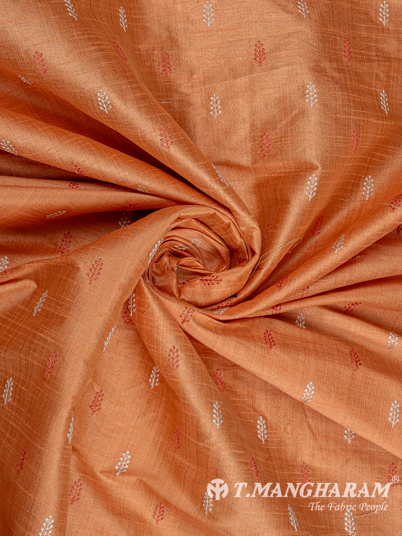 Orange Semi Raw Silk Fabric - EB9733 view - 1