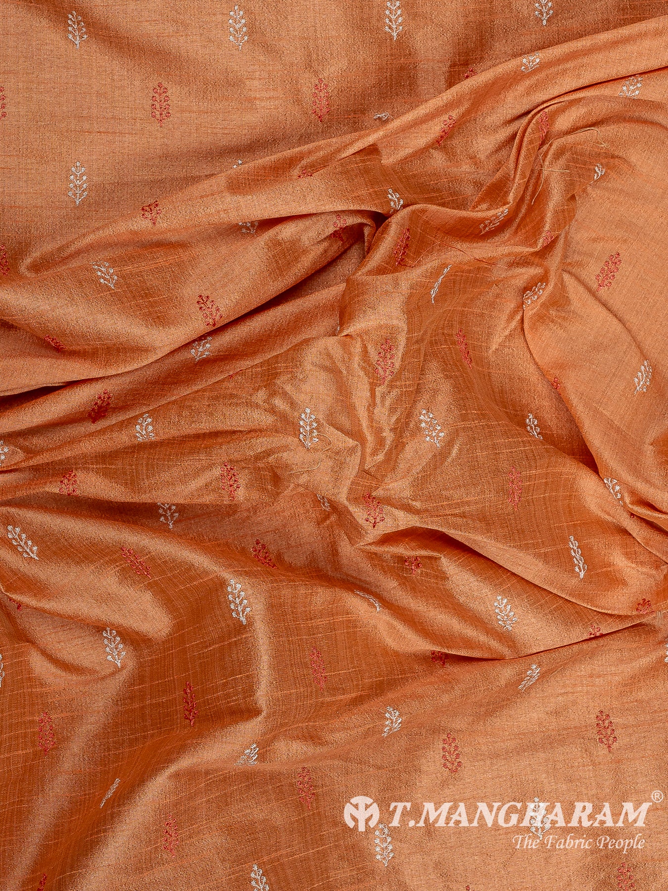 Orange Semi Raw Silk Fabric - EB9733 view-4