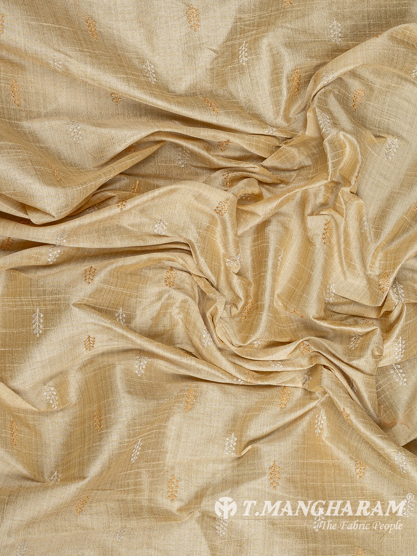 Beige Semi Raw Silk Fabric - EB9726