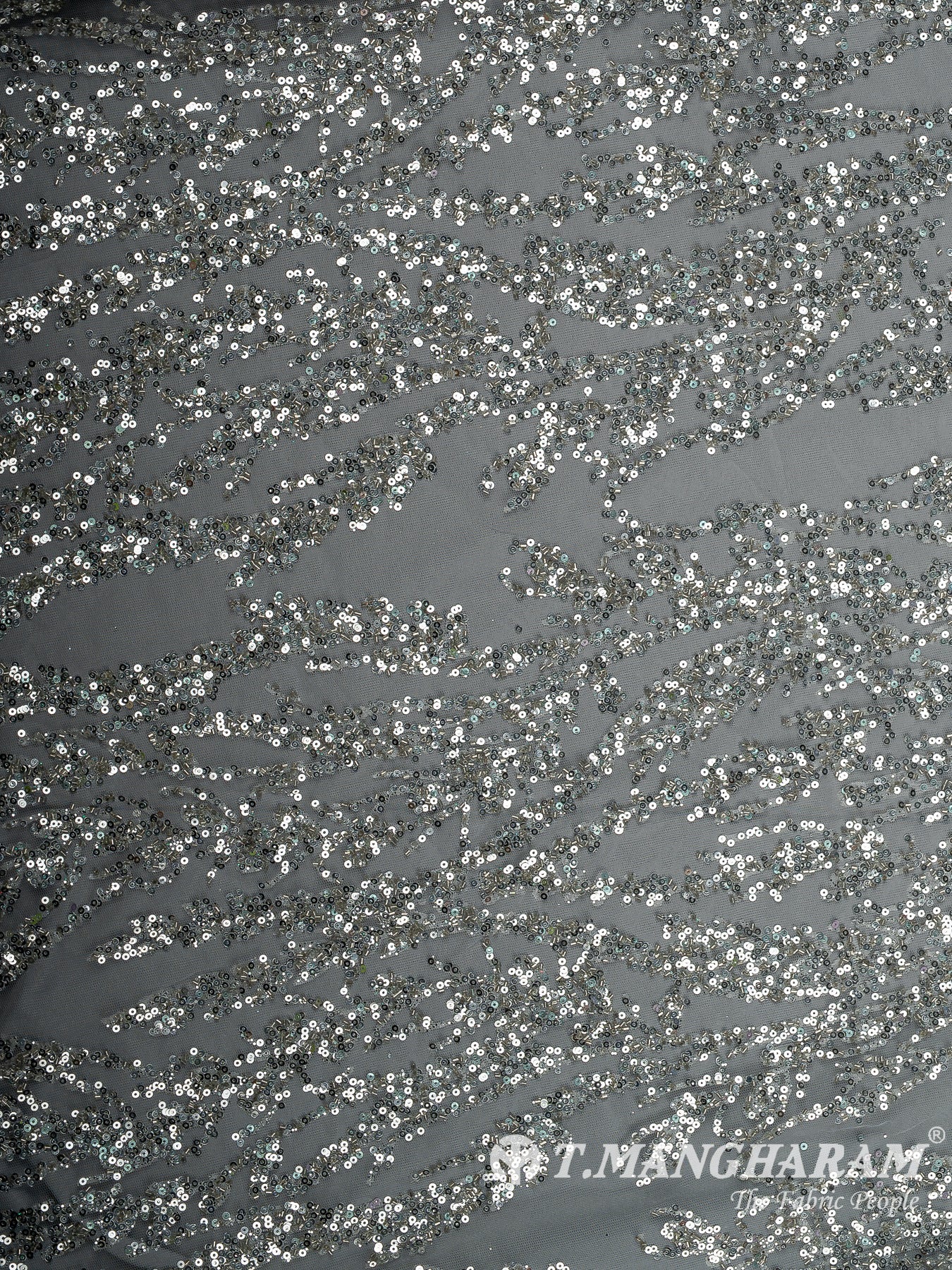 Silver Fancy Net Fabric - EC12510