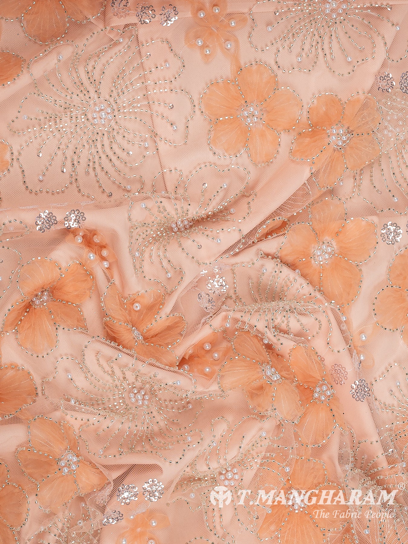 Peach Fancy Net Fabric - EB9714