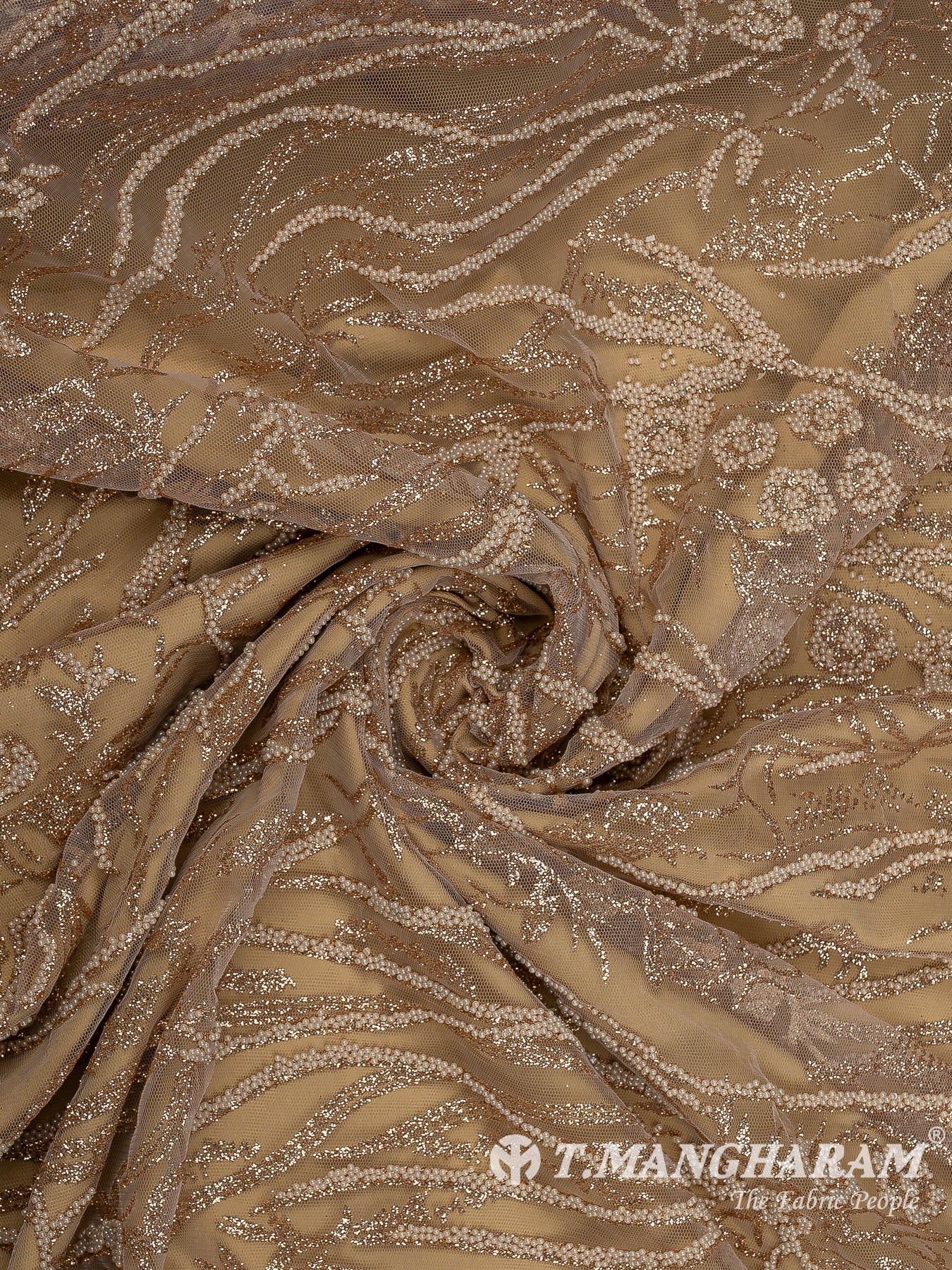 Gold Fancy Net Fabric - EC12517