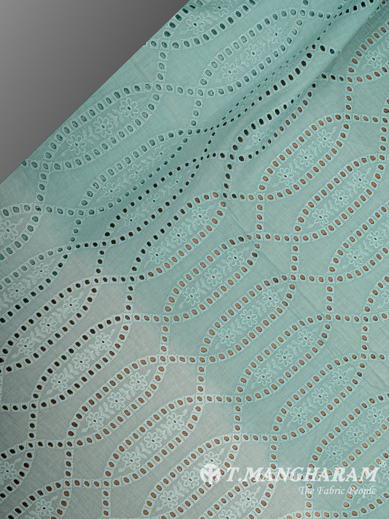 Blue Cotton Embroidery Fabric - EC9366