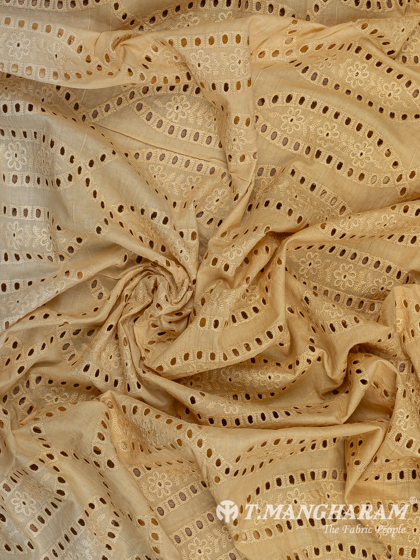 Yellow Cotton Embroidery Fabric - EC9362