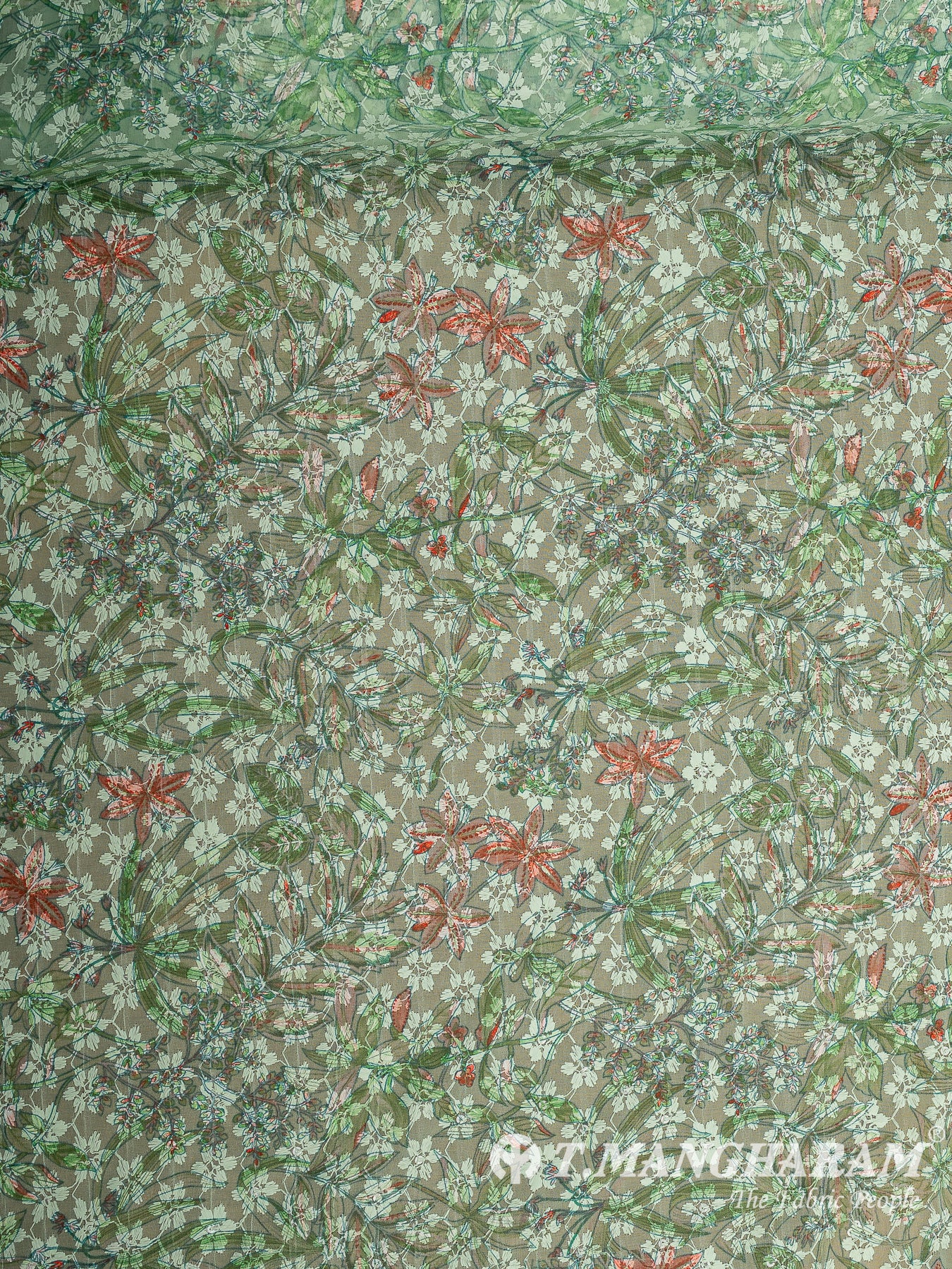 Green Georgette Fabric - EB5191