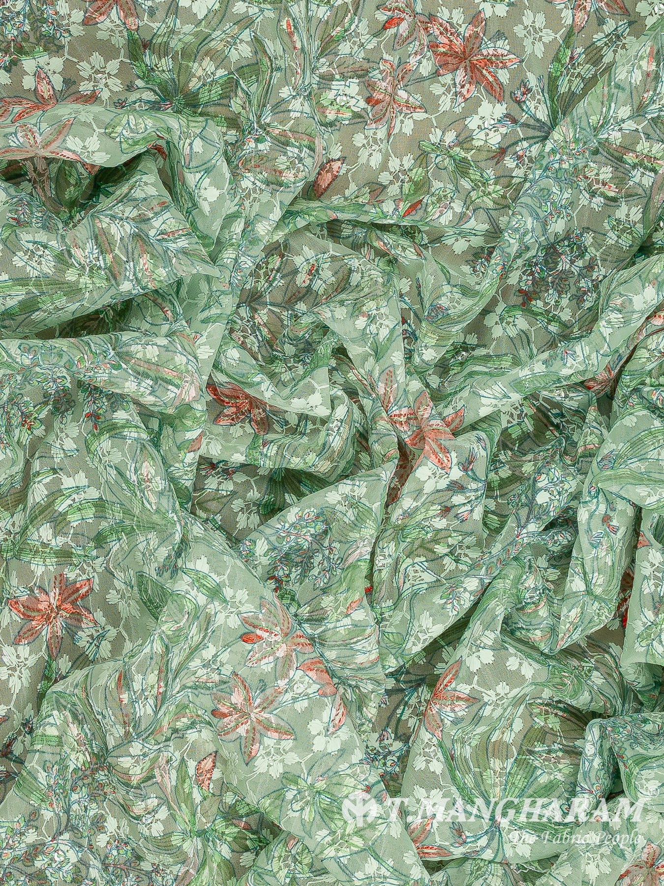 Green Georgette Fabric - EB5191