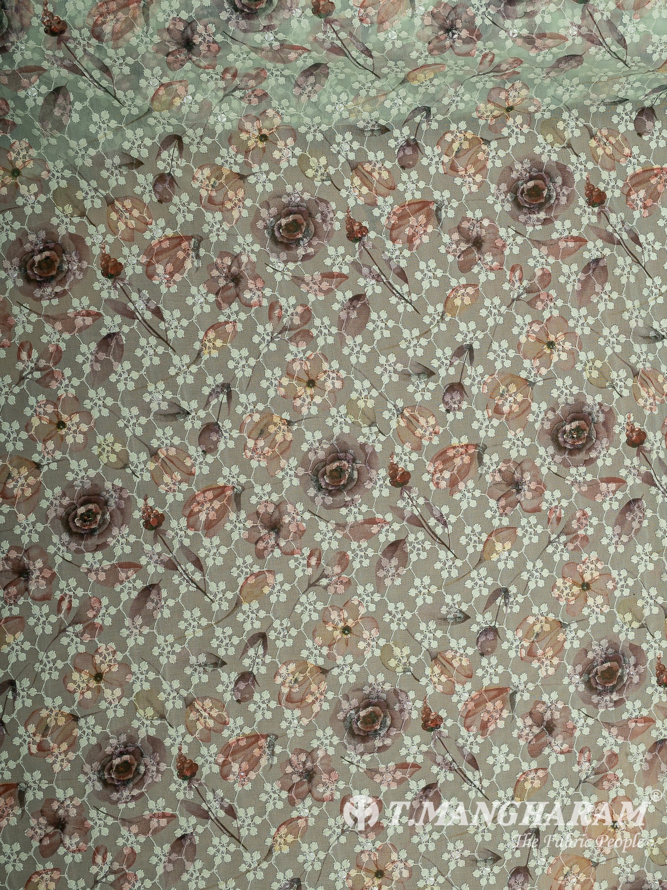 Green Georgette Fabric - EC7195