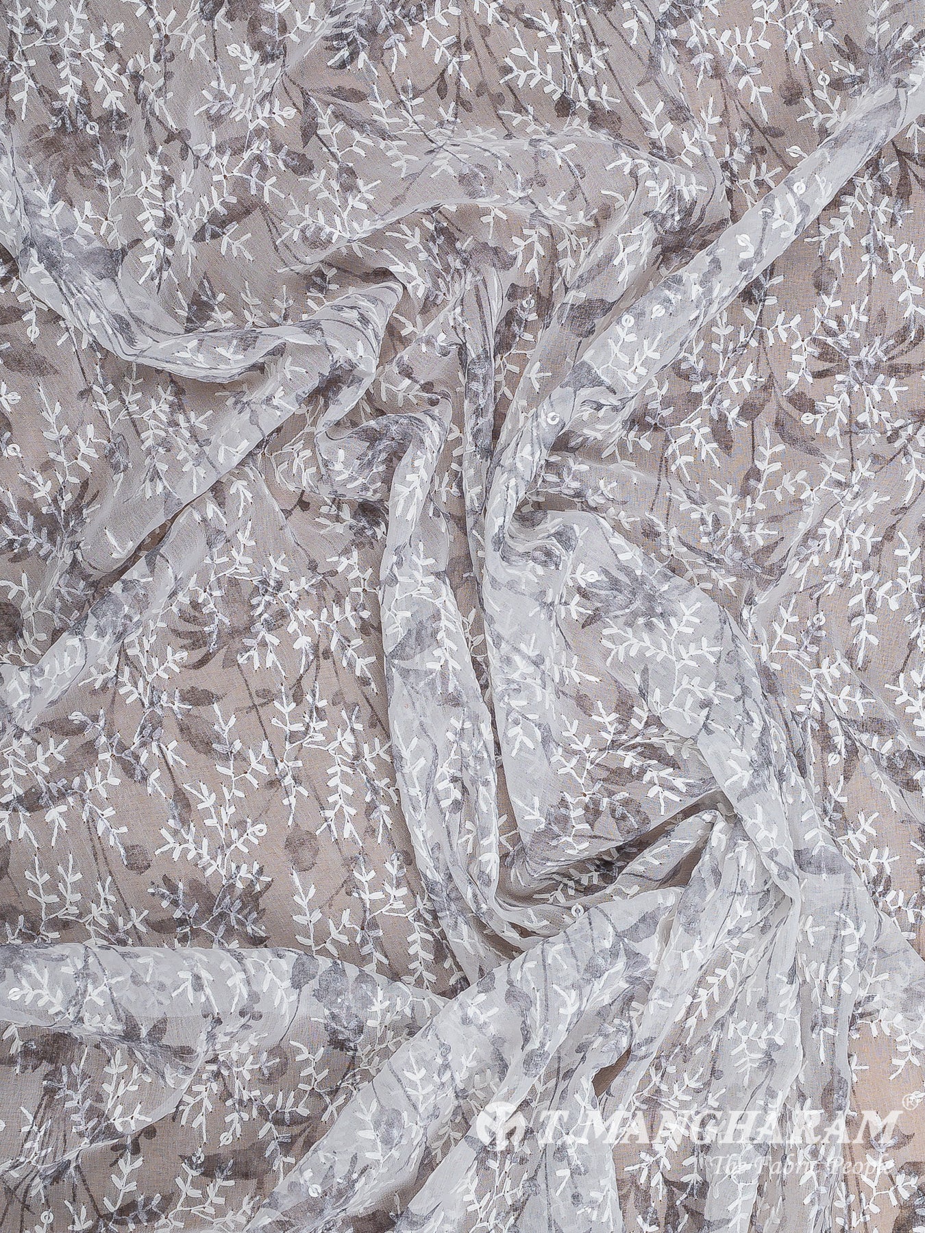 White Georgette Fabric - EB6971