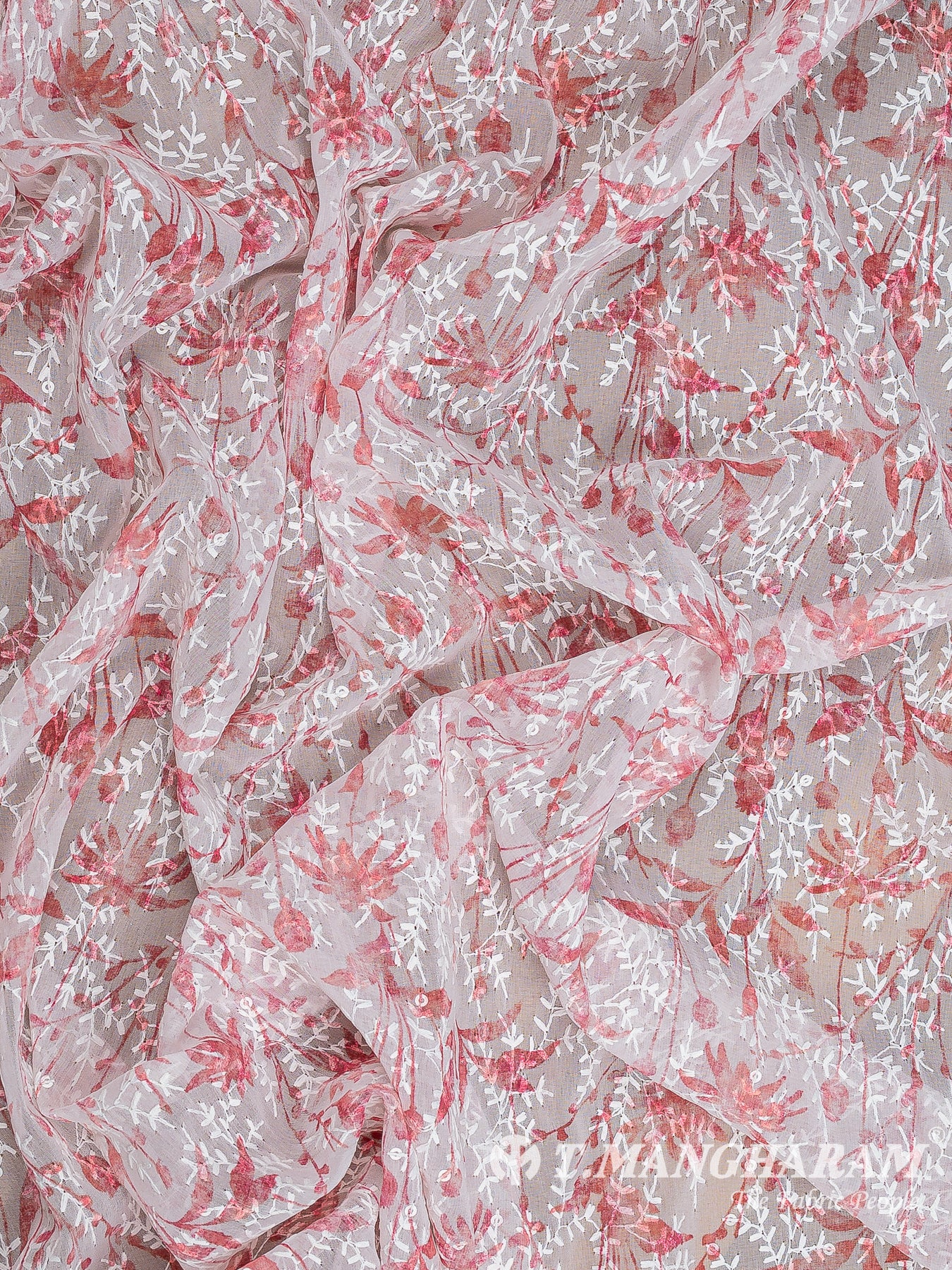 White Georgette Fabric - EB6968