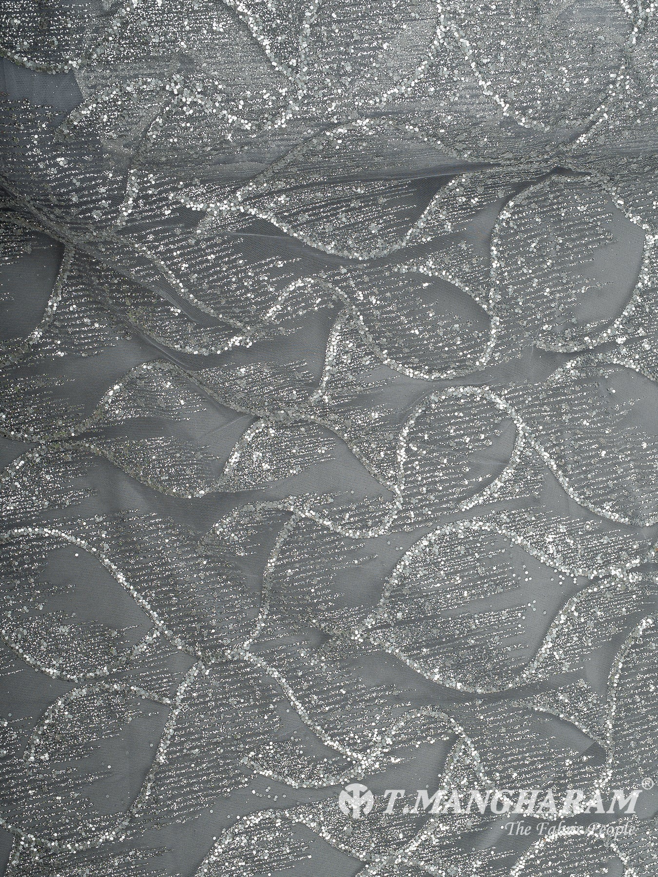 Silver Fancy Net Fabric - EC12500