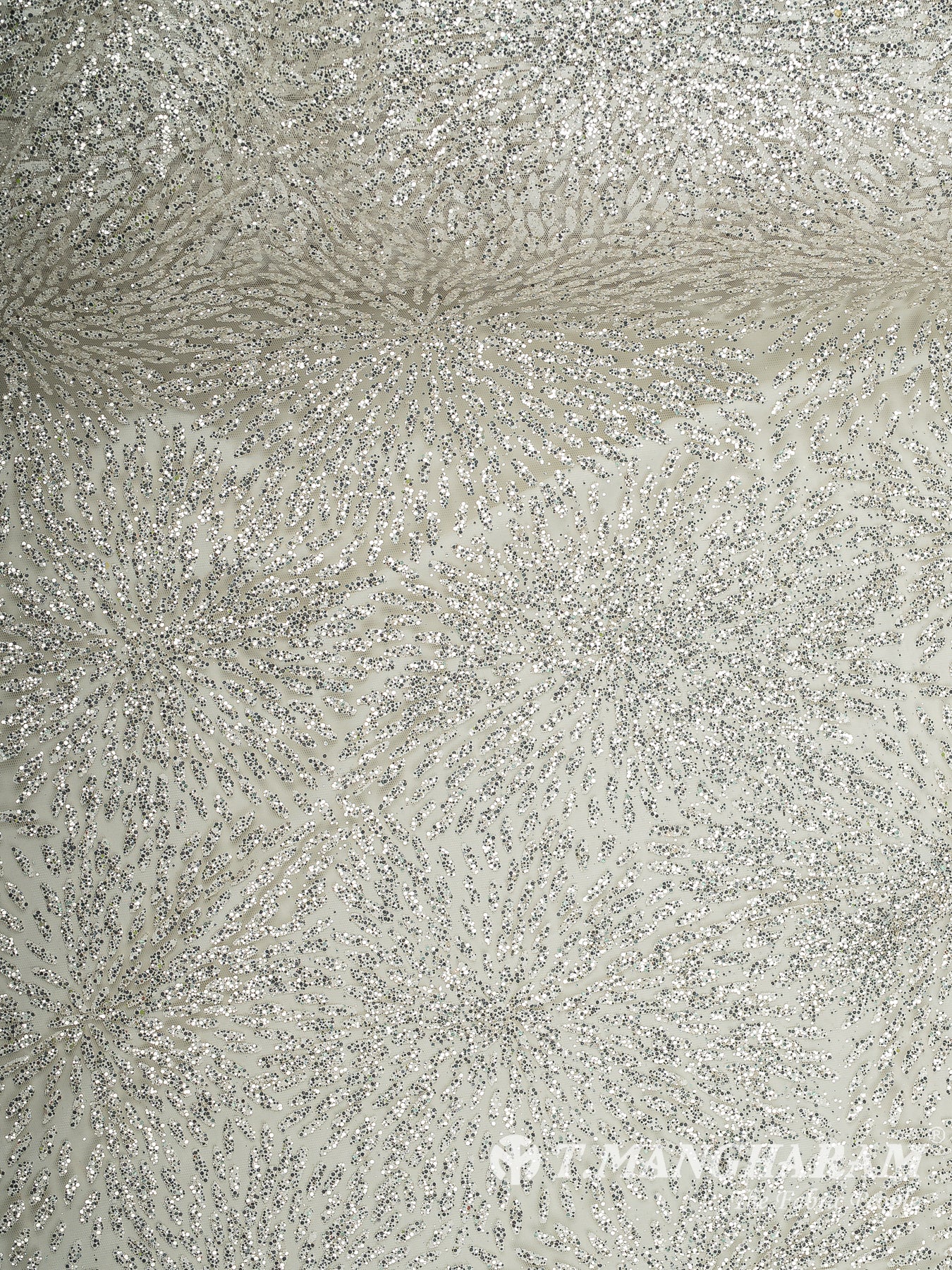 Cream Fancy Net Fabric - EC12491