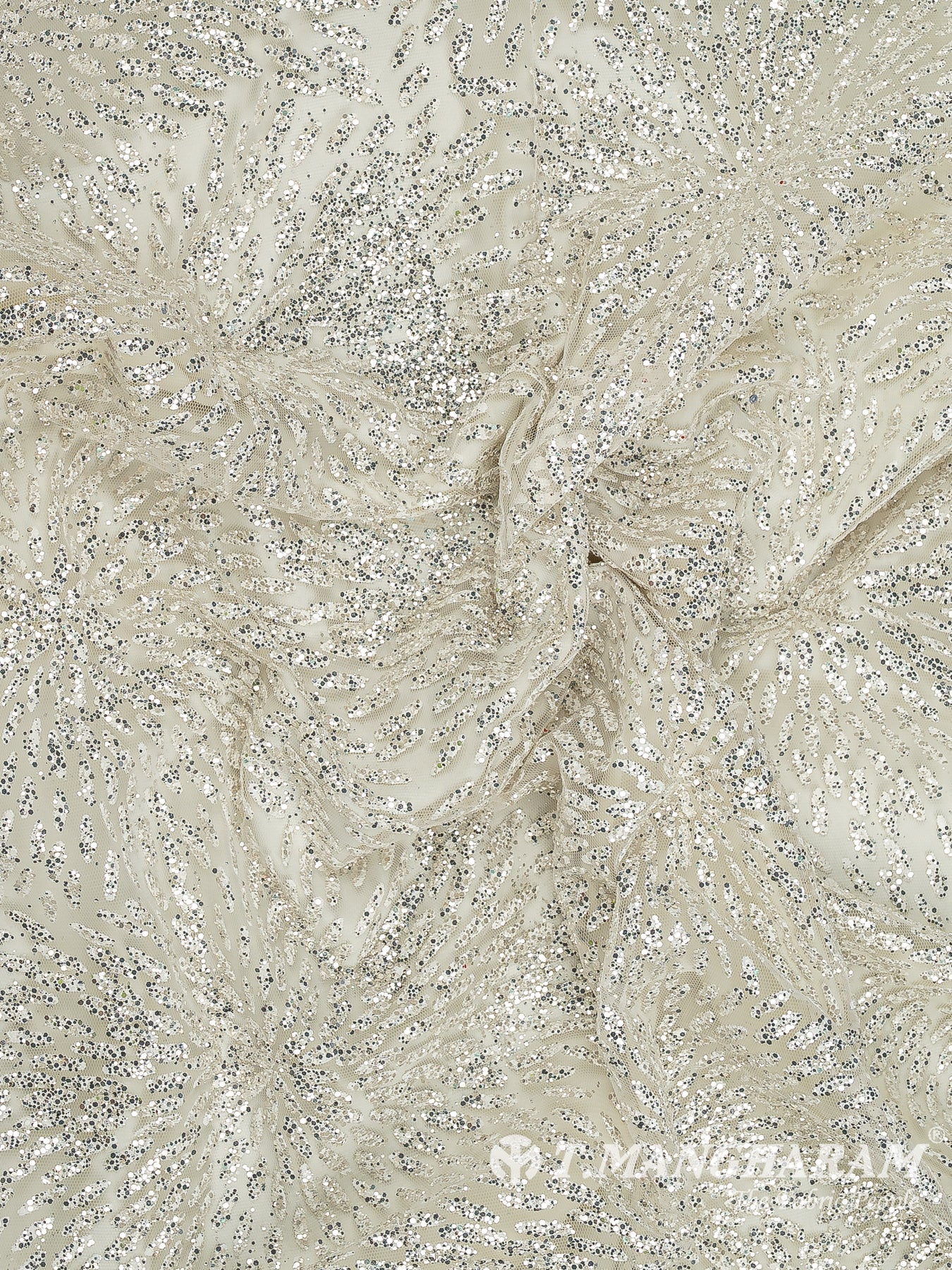 Cream Fancy Net Fabric - EC12491