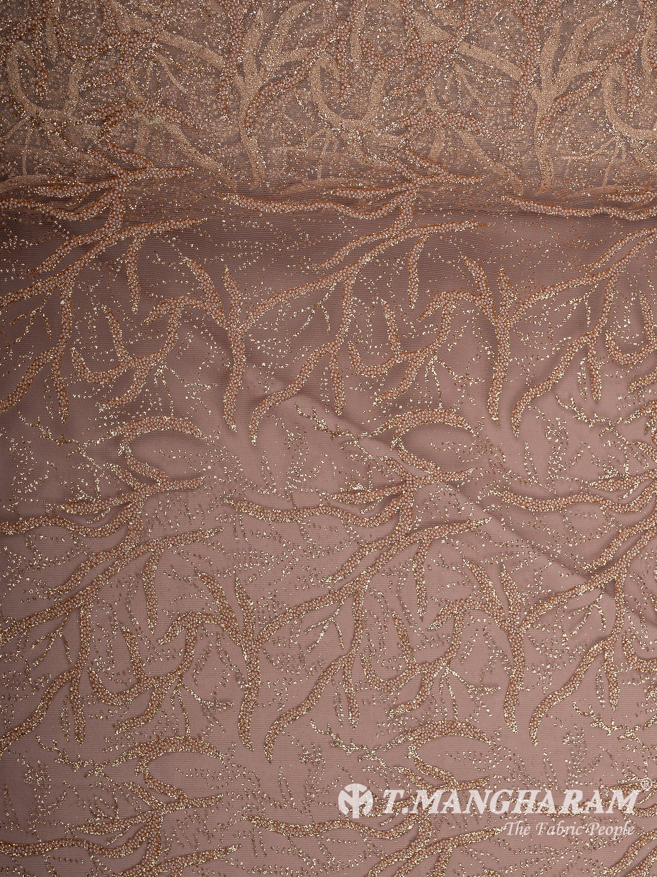 Rose Gold Fancy Net Fabric - EC12519