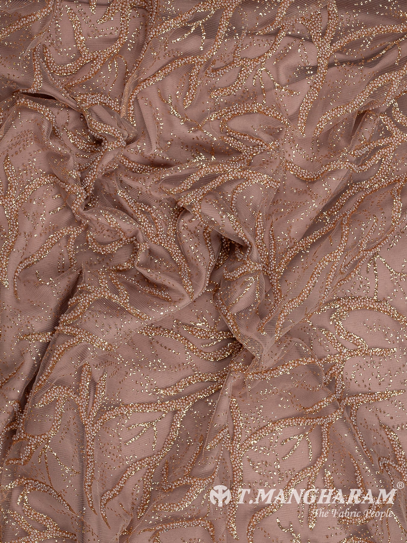 Rose Gold Fancy Net Fabric - EC12519