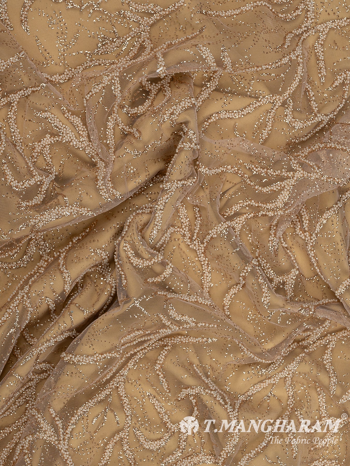 Gold Fancy Net Fabric - EC12522