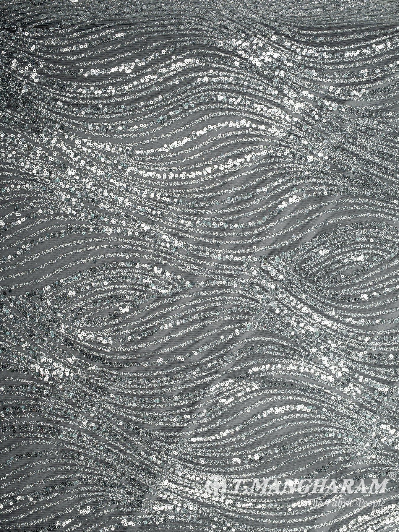Silver Fancy Net Fabric - EC12503