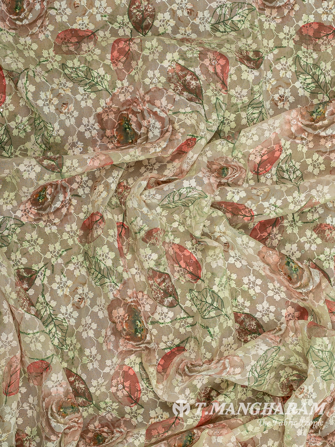Green Georgette Fabric - EB5194