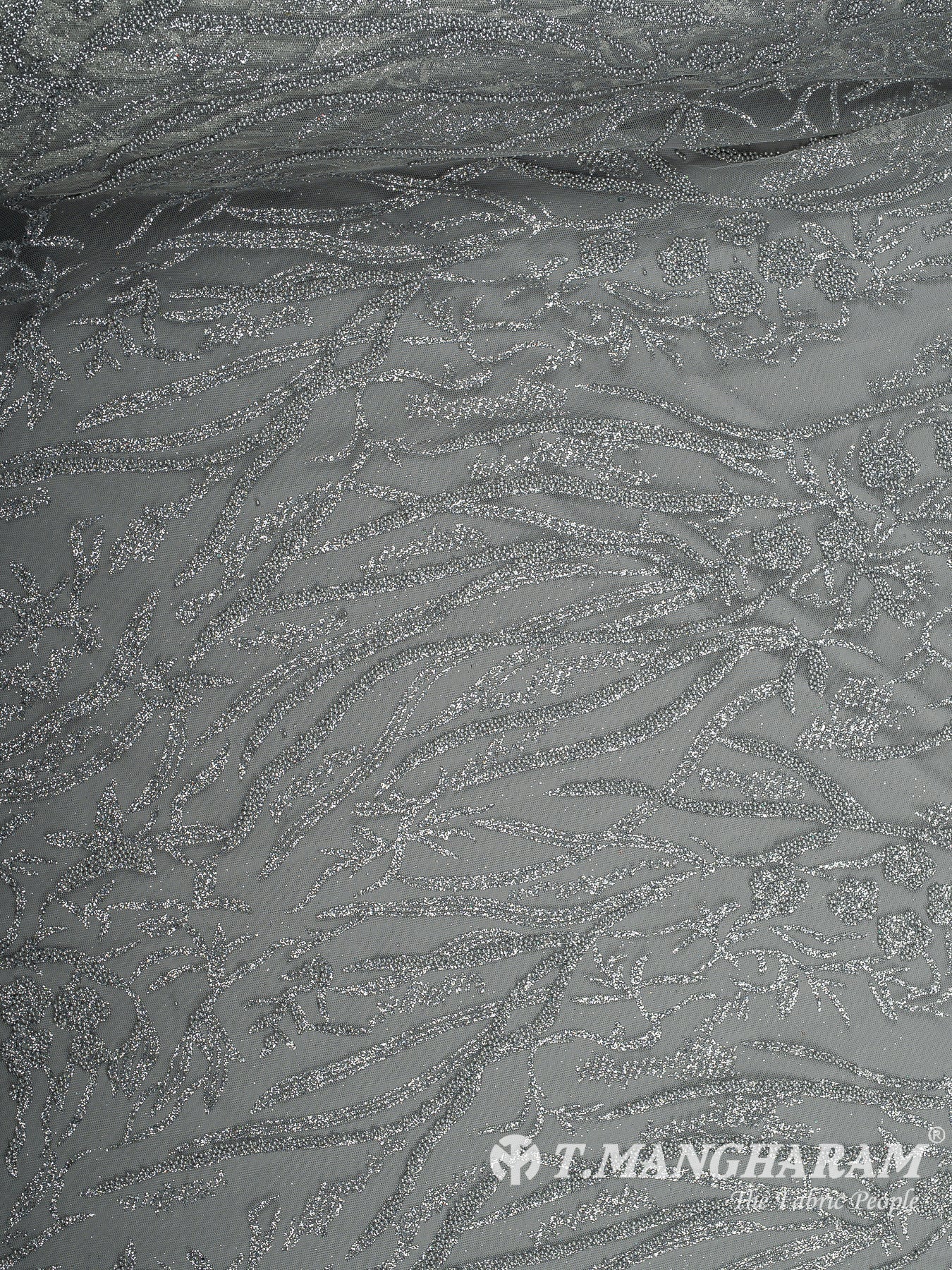 Grey Fancy Net Fabric - EC12515