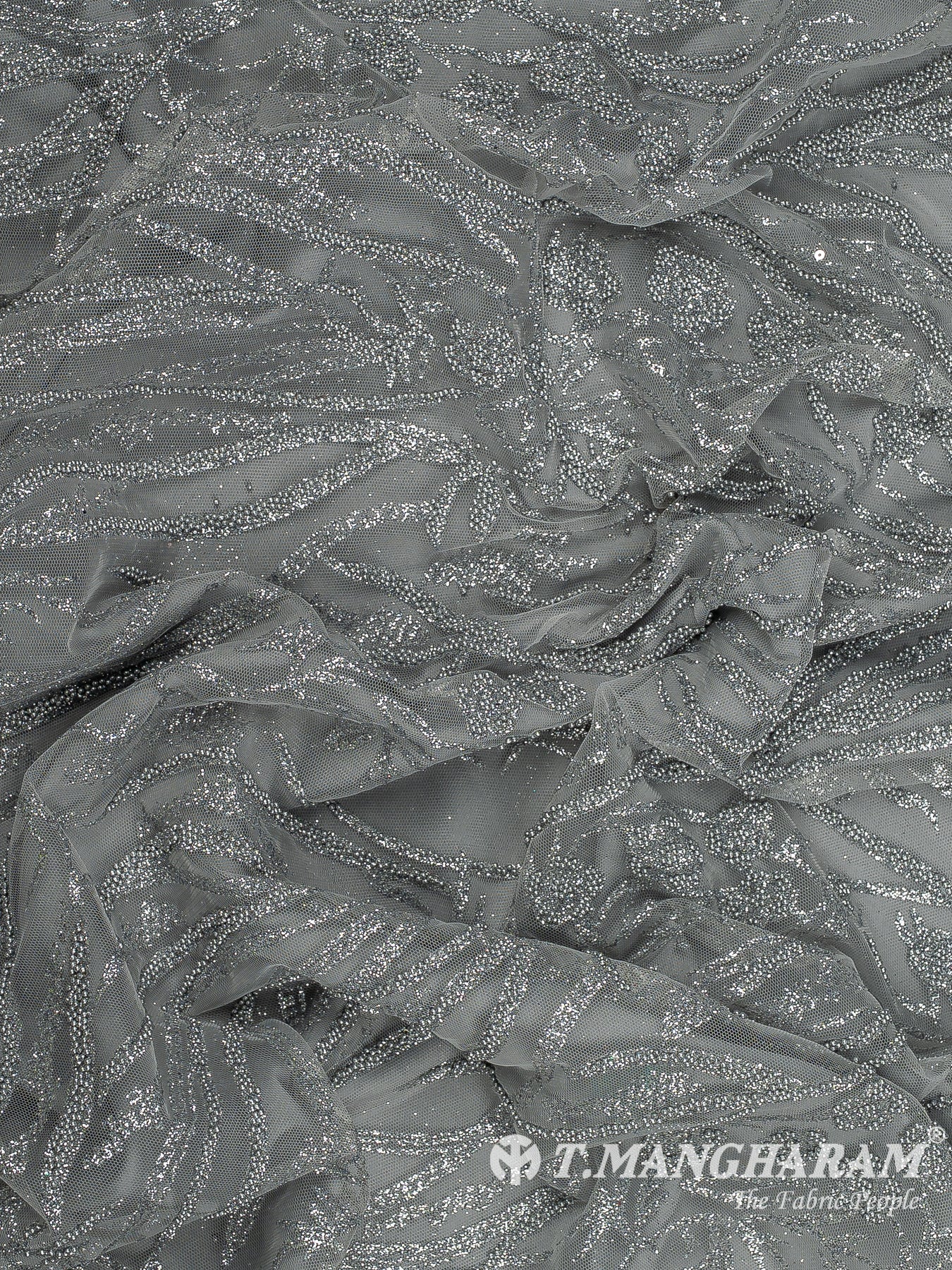 Grey Fancy Net Fabric - EC12515
