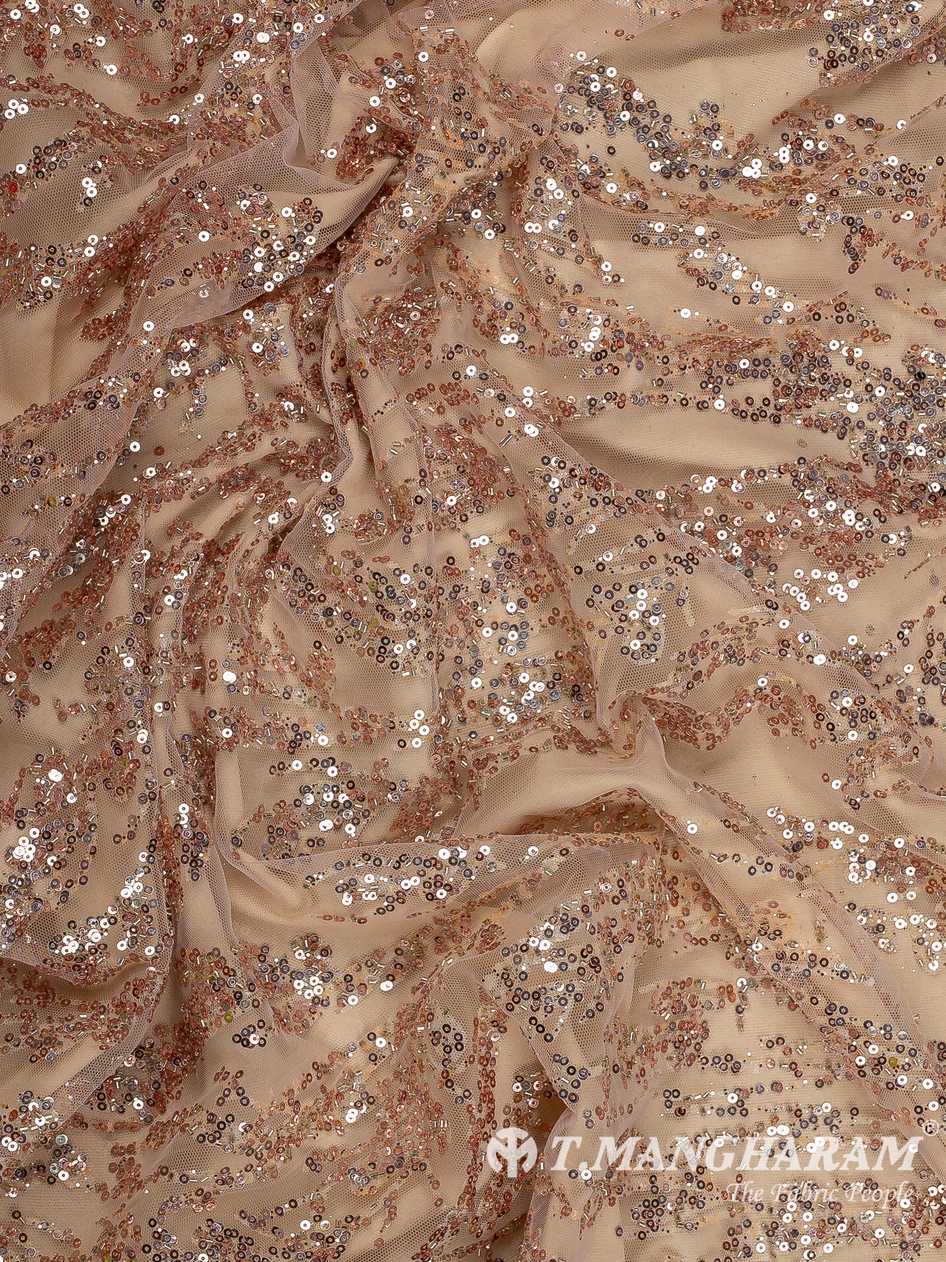 Rose Gold Fancy Net Fabric - EC12512
