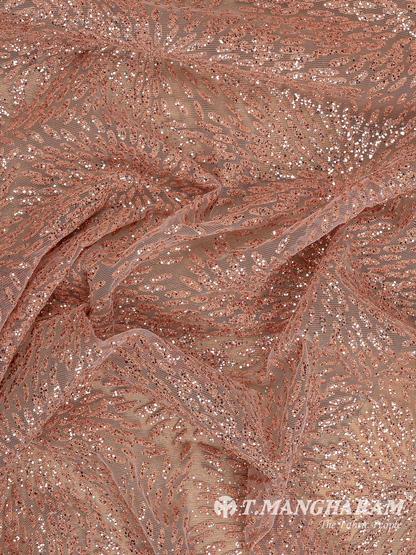Peach Fancy Net Fabric - EC12490
