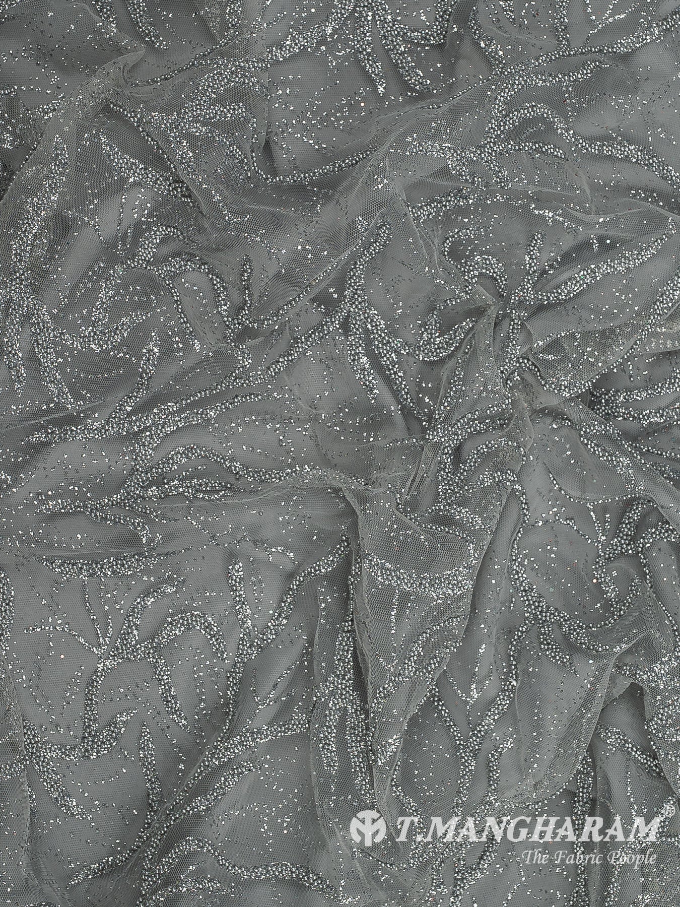 Grey Fancy Net Fabric - EC12524