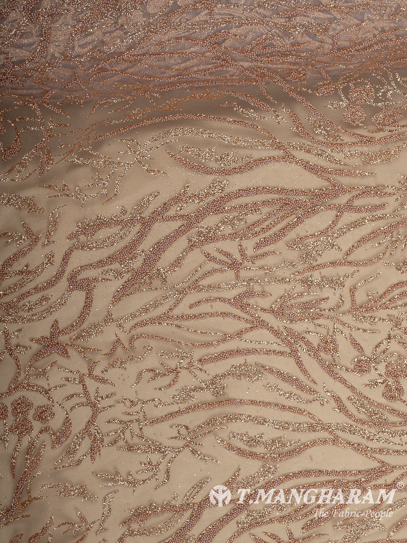 Gold Fancy Net Fabric - EC12514