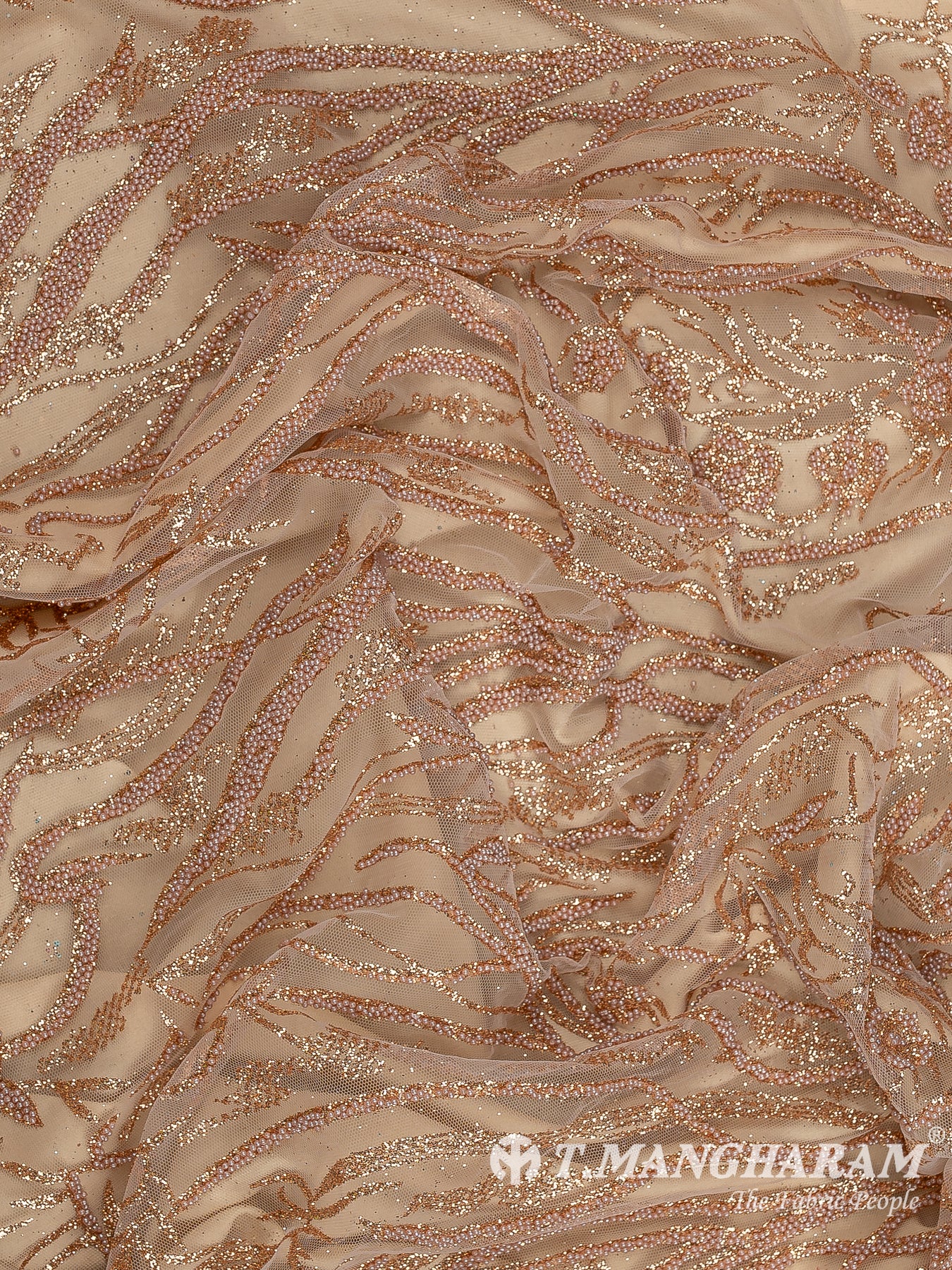 Gold Fancy Net Fabric - EC12514