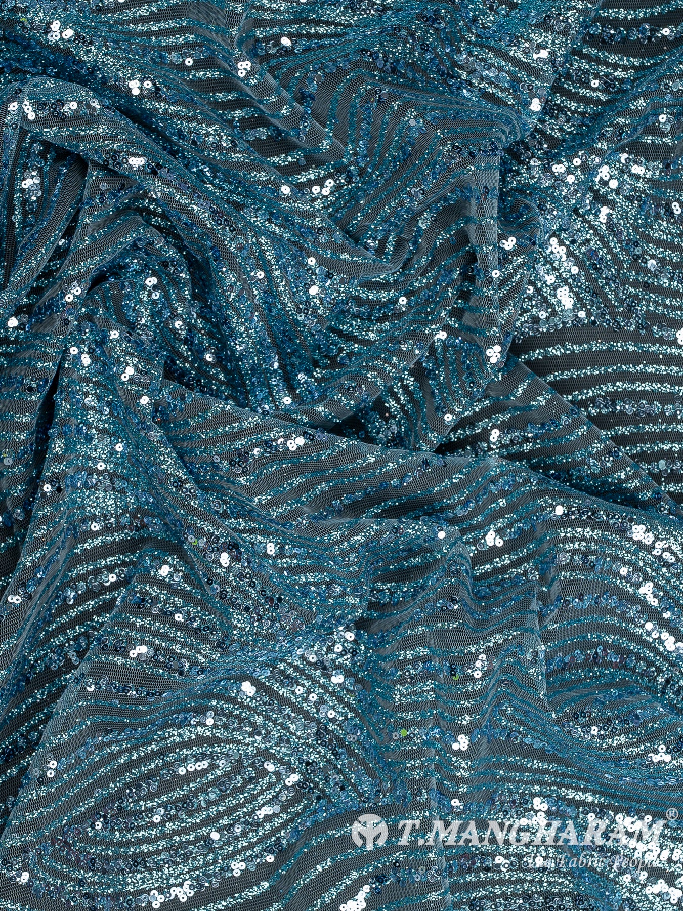 Blue Fancy Net Fabric - EC12506