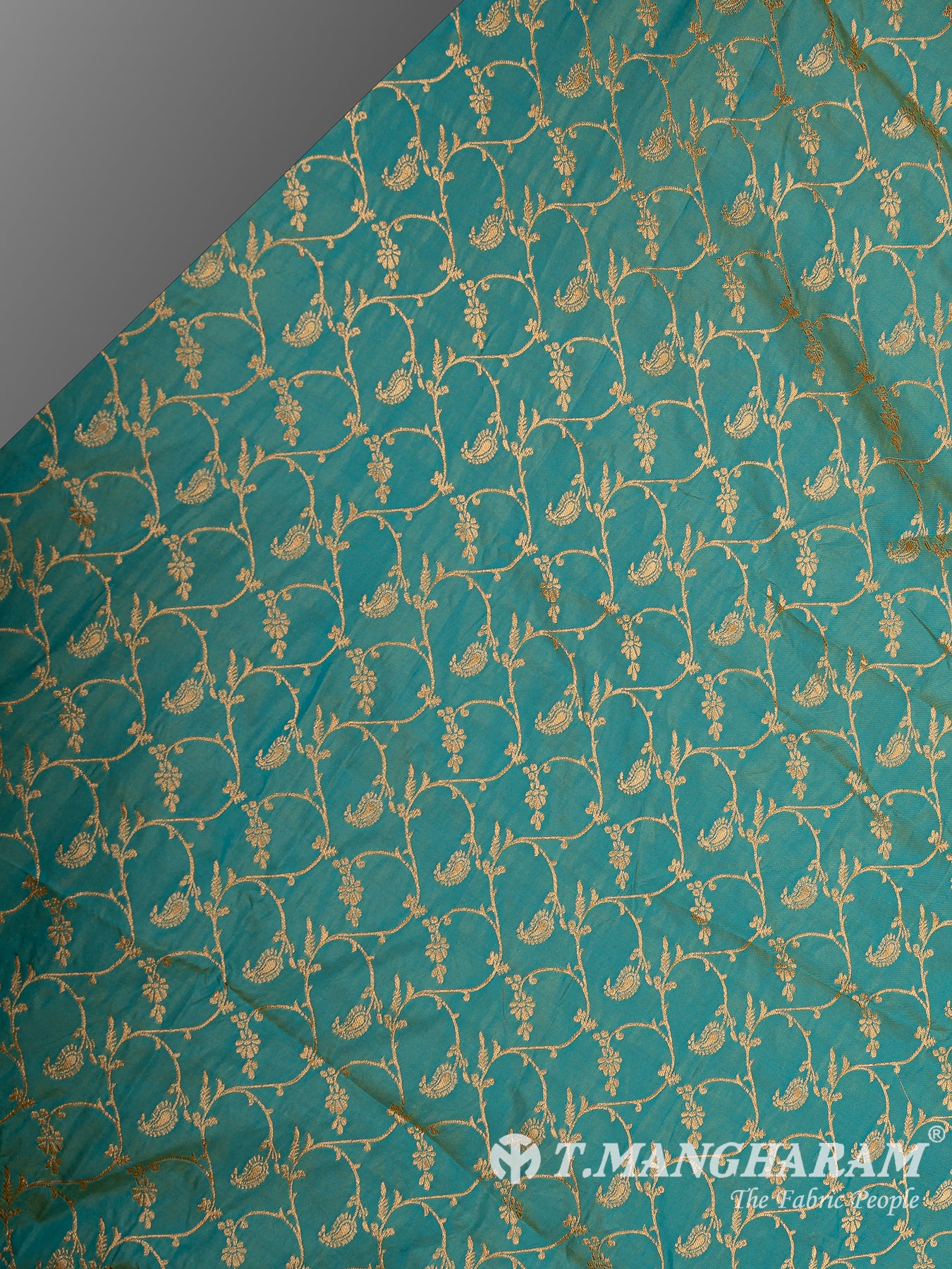Green Semi Banaras Fabric - EC12942