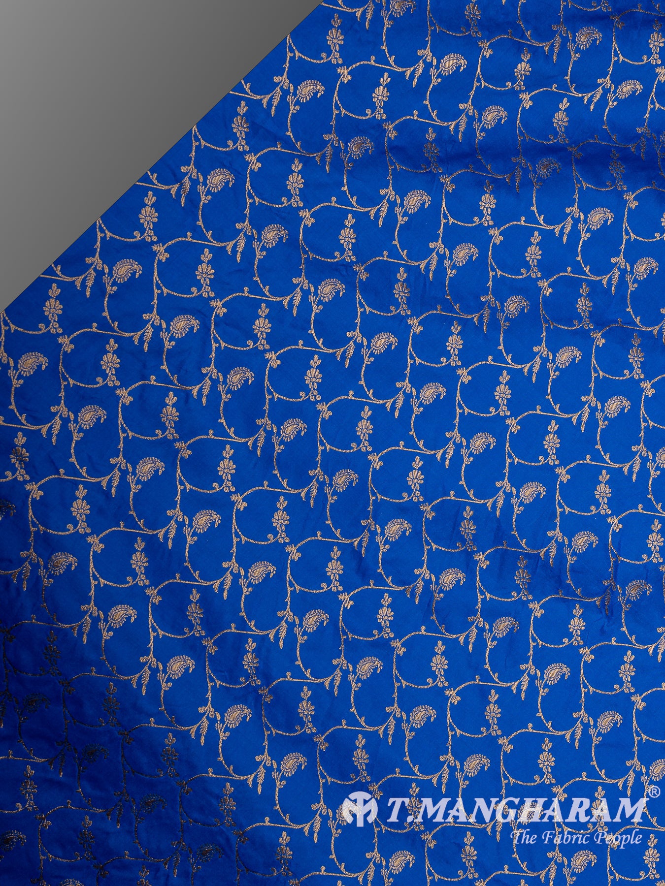 Blue Semi Banaras Fabric - EC12949