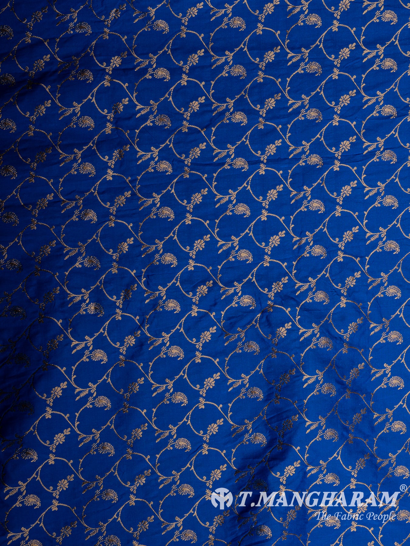 Blue Semi Banaras Fabric - EC12949