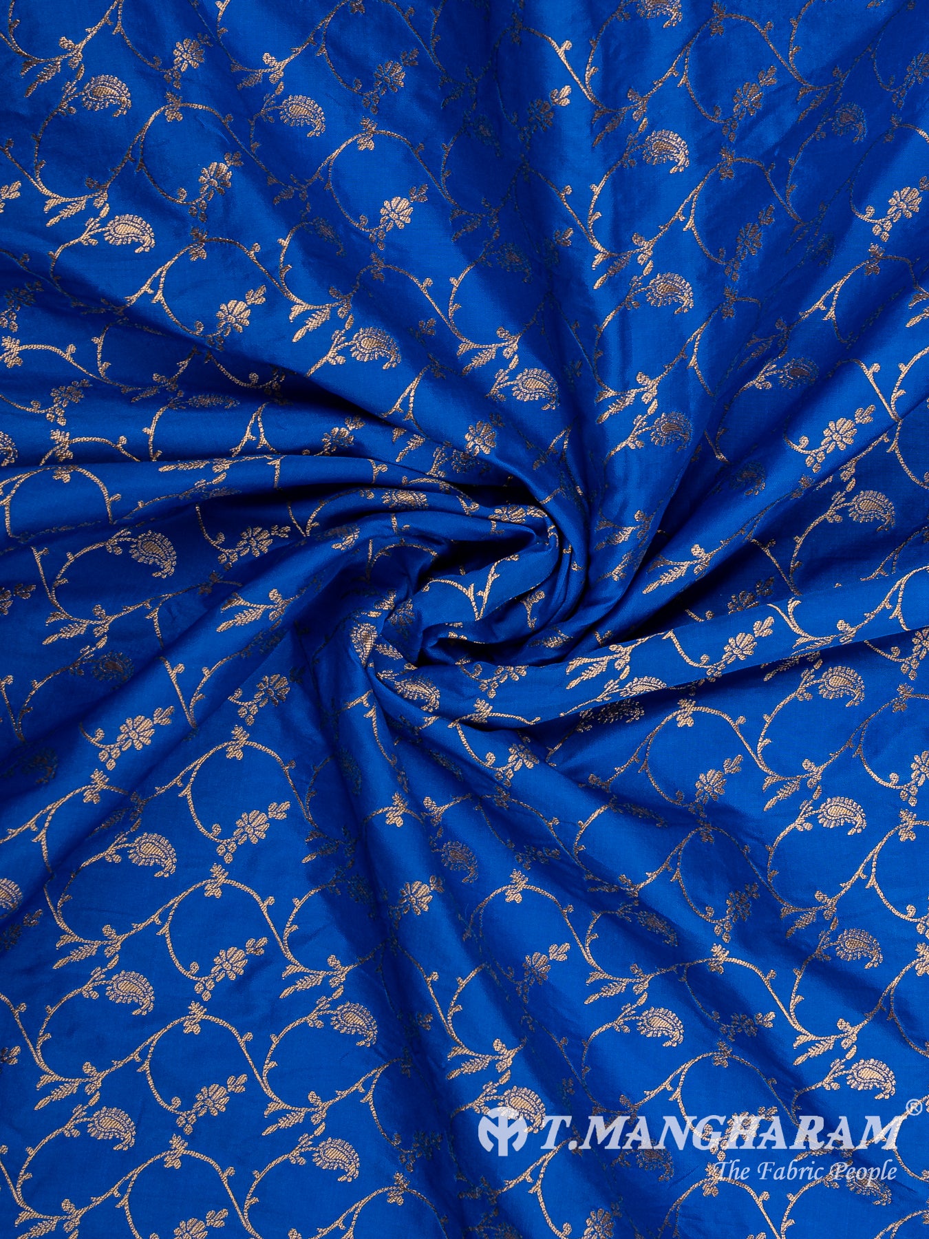 Blue Semi Banaras Fabric - EC12949