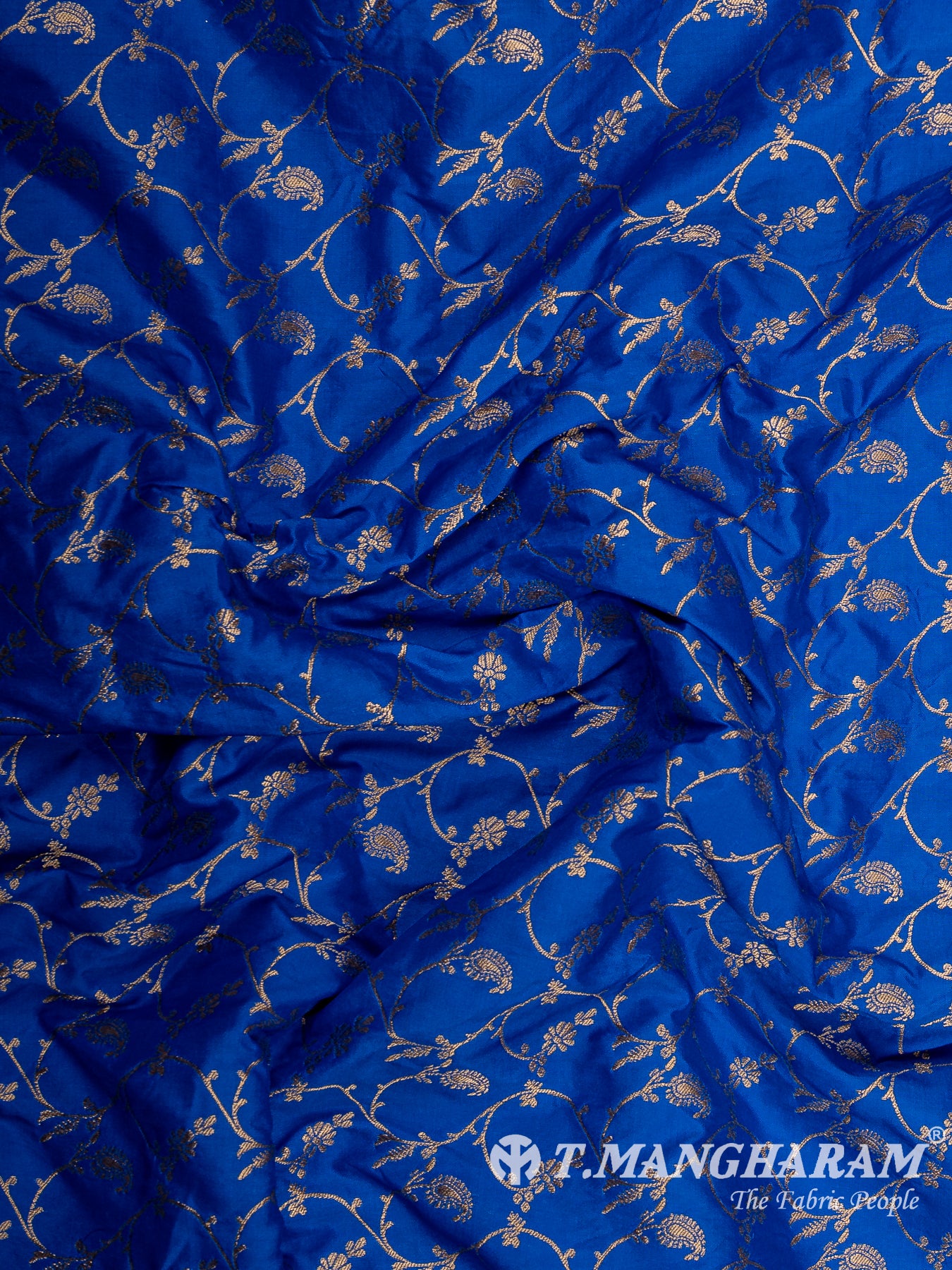 Blue Semi Banaras Fabric - EC12949